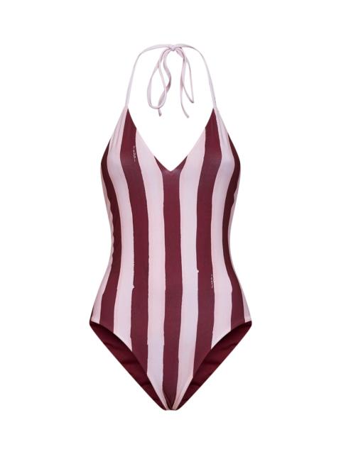 FENDI Fendi Women Red And Pink Lycra Pequin Reversible One-Piece Swimsuit