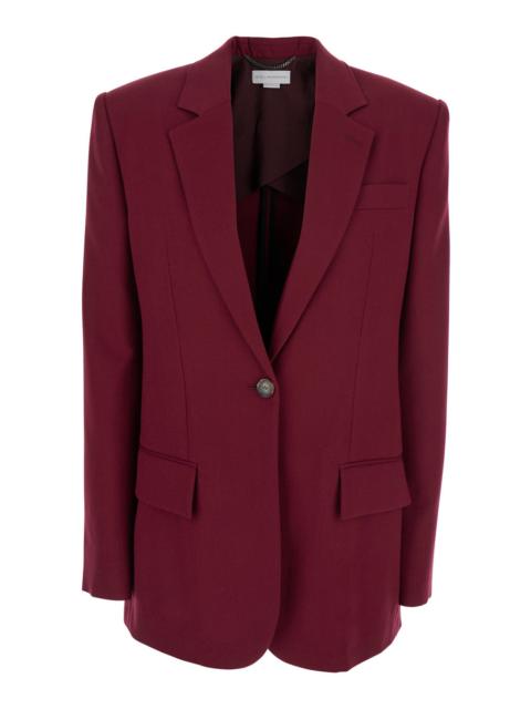 Stella McCartney Stella Mccartney Women Bordeaux Single-Breasted Jacket With Notched Revers In Cotton Blend Woman