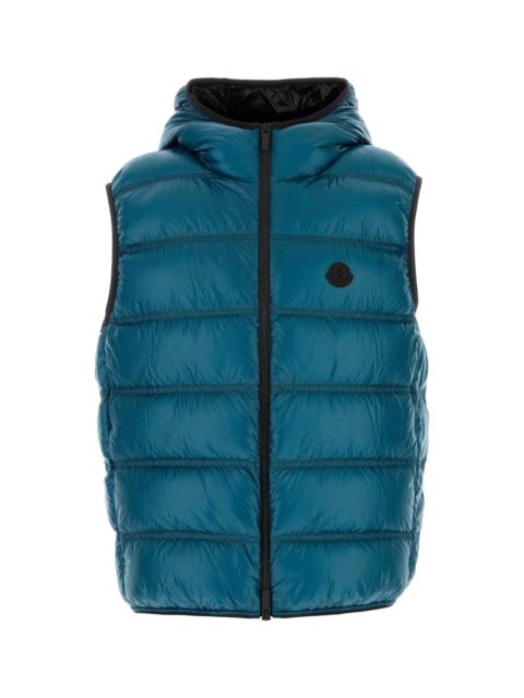 Moncler Moncler Men Petrol Blue Nylon Sleeveless Pantestrel Down Jacket