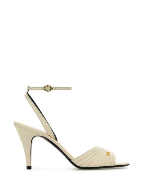 Valentino Valentino Garavani Women Ivory Leather Ladycrush Sandals
