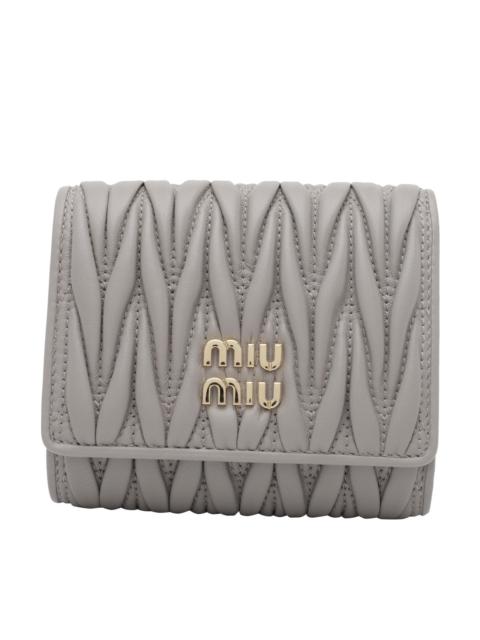 Miu Miu Miu Miu Women Logo Pleated Wallet