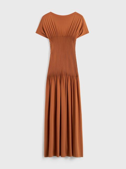 TOTEME Knife-pleated jersey dress terracotta