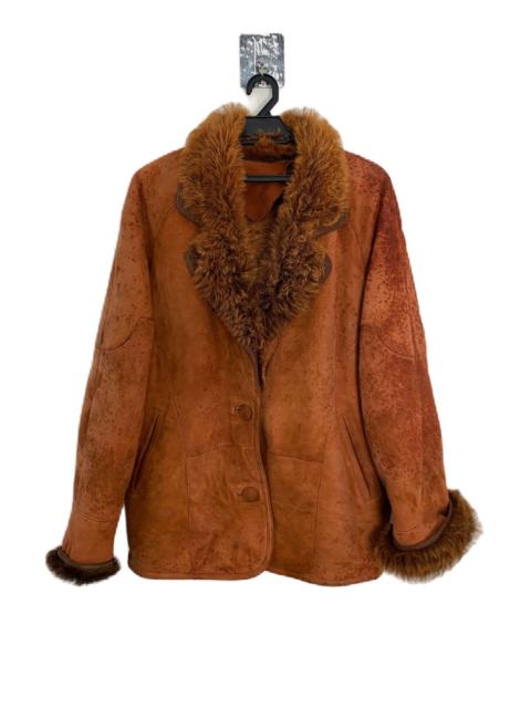 Other Designers Other - RED COMFORT SHEEPSKIN COAT DOUBLE POCKET FUR JACKET