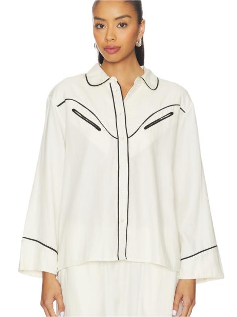 THE GREAT. The Flannel Western Pajama Shirt