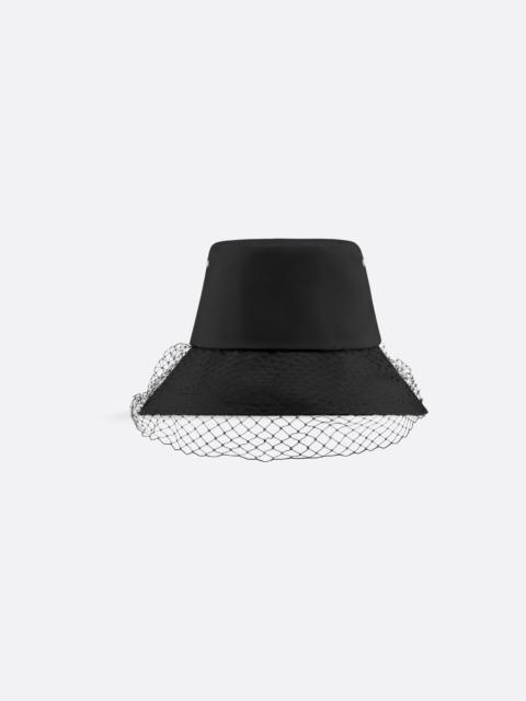 Dior Teddy-D Large Brim Bucket Hat with Veil