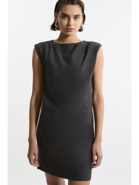 KAREN MILLEN Tailored Pleat Neck Pocket Detail Midi Dress