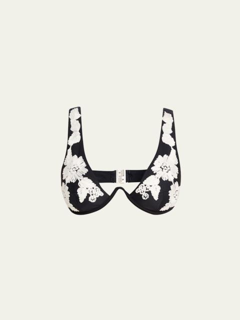 SIMKHAI Rosie Floral Underwire Bikini Top