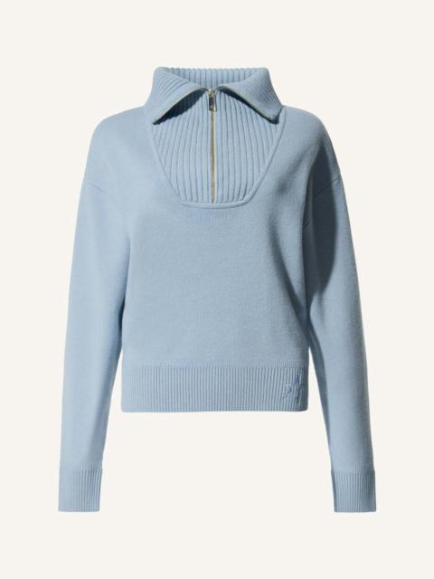 PERFECT MOMENT Half Zip Wool & Cashmere Top