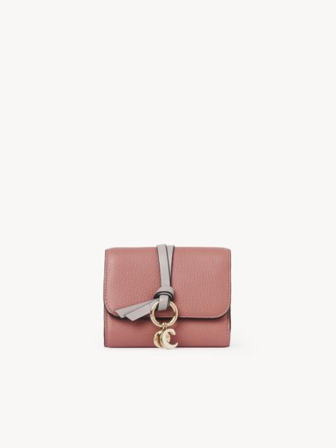 Chloé SMALL ALPHABET TRI-FOLD IN GRAINED LEATHER