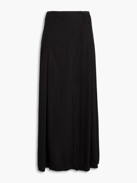 TOTEME Pleated crepe-satin maxi wrap skirt