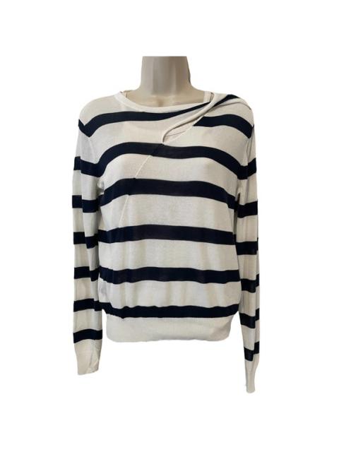 Other Designers A.L.C. Robinson Cut Out Neck Sweater in White Navy Size X-Small
