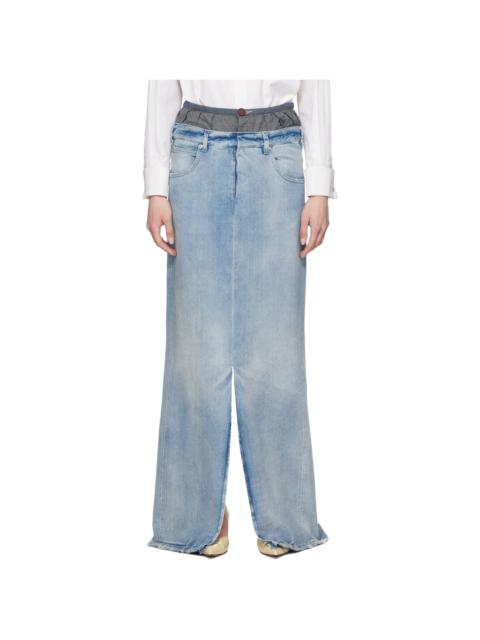 Maison Margiela Blue 'Anonymity Of The Lining' Denim Maxi Skirt