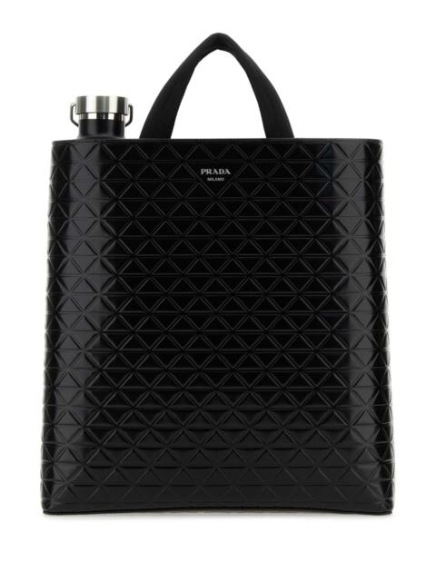 Prada Prada Men Black Leather Shopping Bag