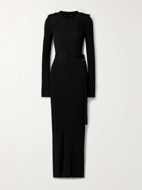 Proenza Schouler Lauryn belted ribbed-knit dress