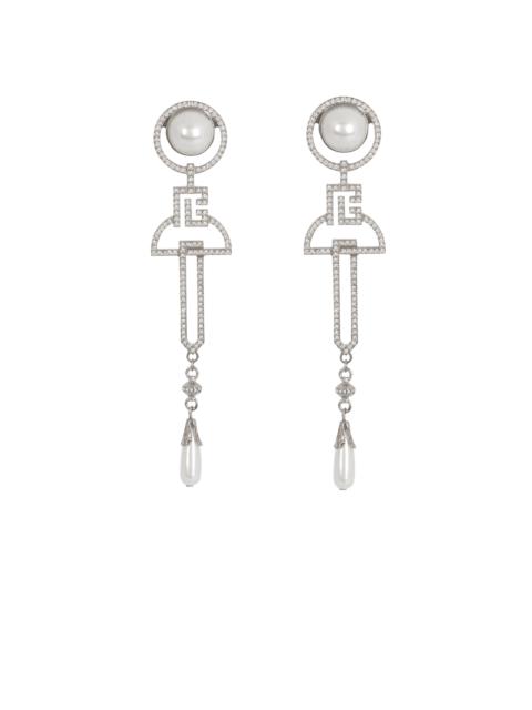 Balmain Art Deco pendant earrings