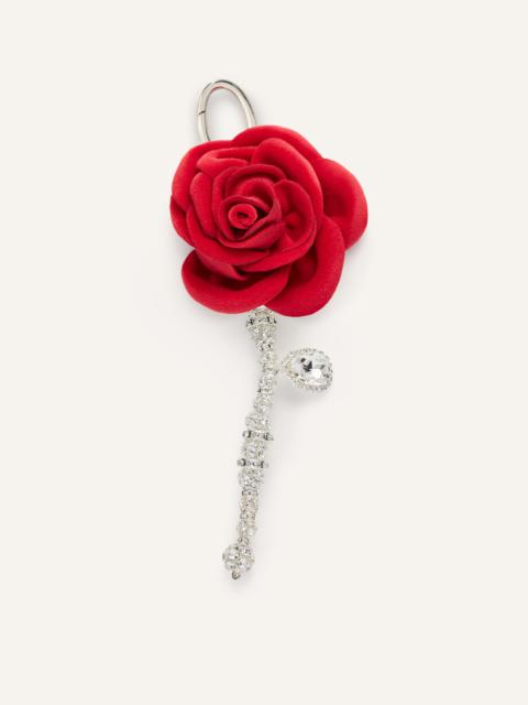 MAGDA BUTRYM Velvet rose keychain in pink
