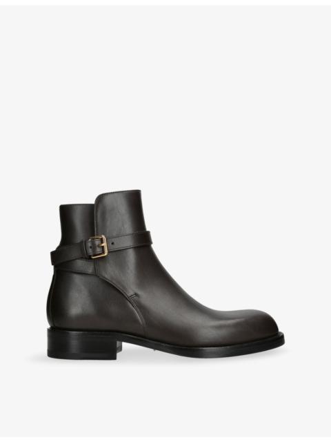 The Row Nobilis Buckle Leather Ankle Boots