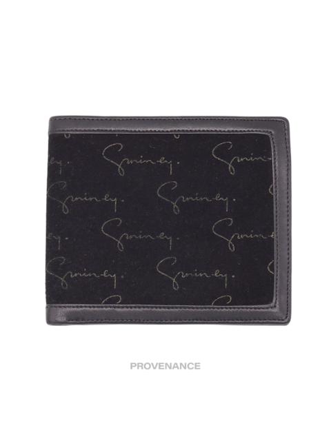 Givenchy Script Bifold Wallet - Black Suede