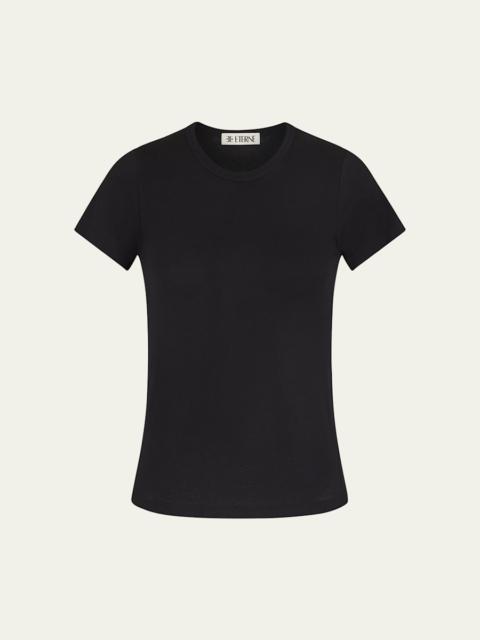 ÉTERNE Fitted Crewneck Short-Sleeve T-Shirt
