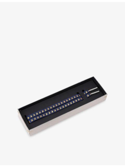 Golden Goose Metallic Star-Print Woven Laces