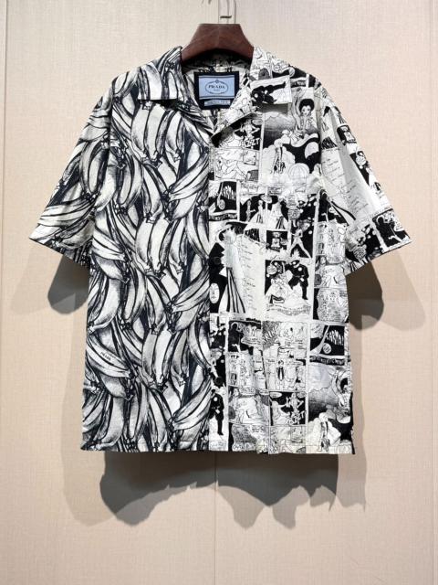 Prada Prada Cartoon Print Short Sleeve Shirt