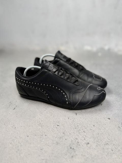 PUMA Puma Sela Diamond Black Leather Ballet Racing Sneakers Y2K