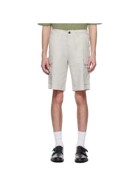 BOSS Beige Drawstring Cargo Shorts