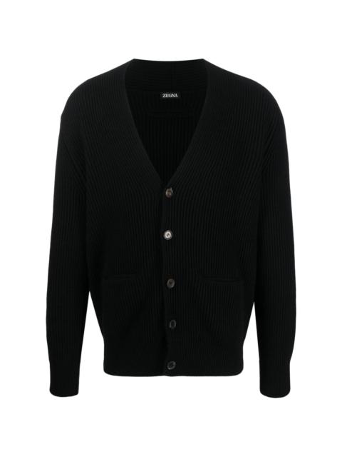 chunky ribbed-knit cardigan