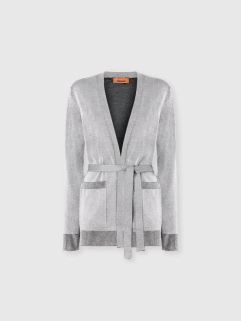 Missoni Missoni Viscose Lamé Cardigan With Belt in Light Blue at Nordstrom