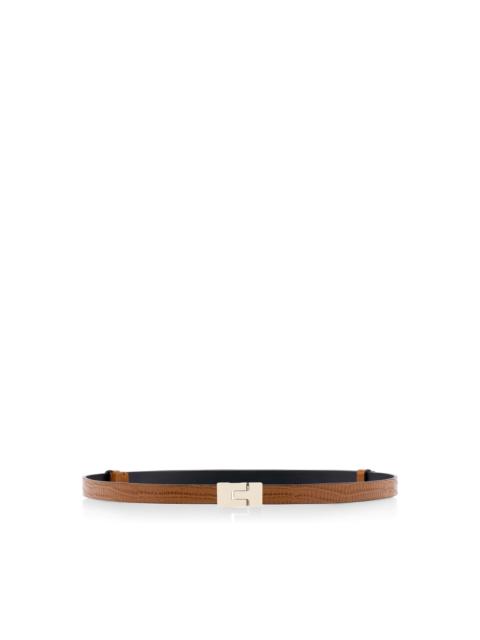 TOM FORD TEJUS-EFFECT PRINTED LEATHER INTERLOCK T BELT