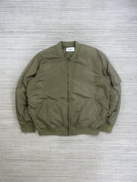 Other Designers Japanese Brand × Vintage - Vintage Navy Type MA-1 Zipper Light Olive Bombers Jacket