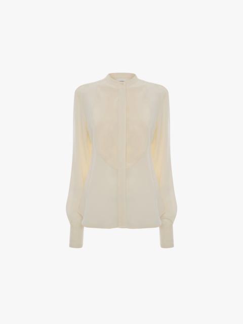 Victoria Beckham Bib Detail Shirt In Ivory
