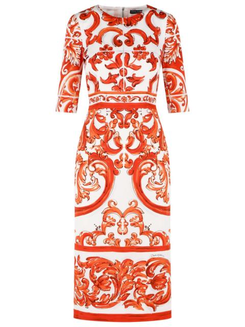Dolce & Gabbana Dolce & Gabbana Majolica Print Silk 'Charmeuse' Dress Women