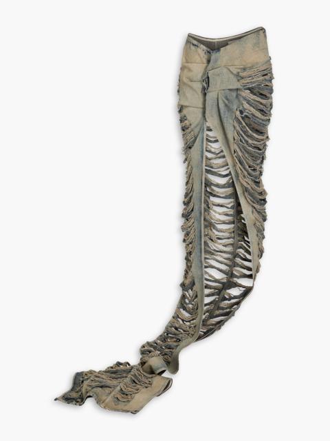 Rick Owens Edfu sliced denim maxi skirt