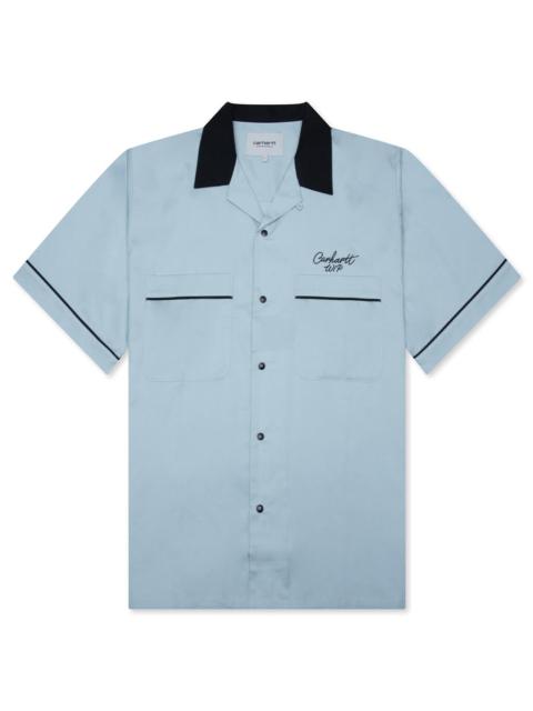 Carhartt S/S BOWL SHIRT - BLUE FOG/BLACK