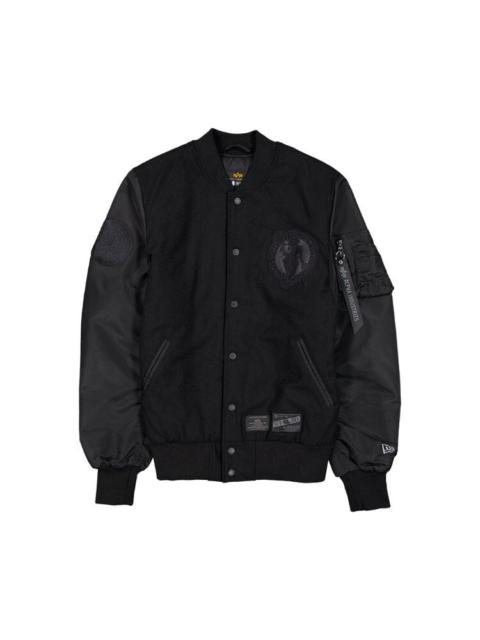 ALPHA INDUSTRIES BOSTON CELTICS X ALPHA X NEW ERA WOOL VARSITY MA-1 BOMBER JACKET