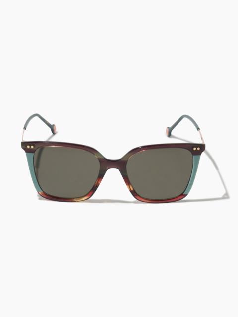 CAROLINA HERRERA Square Frame Sunglasses with Colorblock Detail