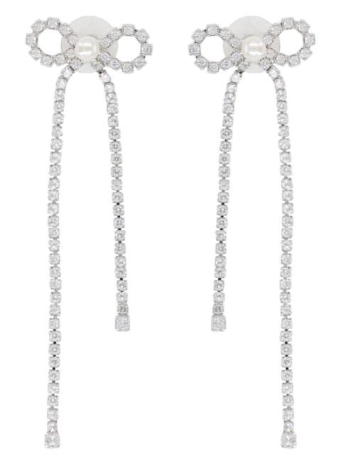 self-portrait CRYSTAL DROPLET BOW EARRINGS