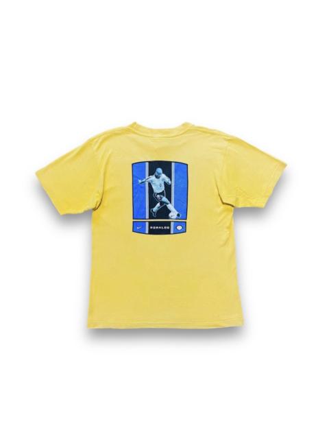 Nike Vintage Nike Ronaldo R9 T-Shirt Football Soccer Yellow