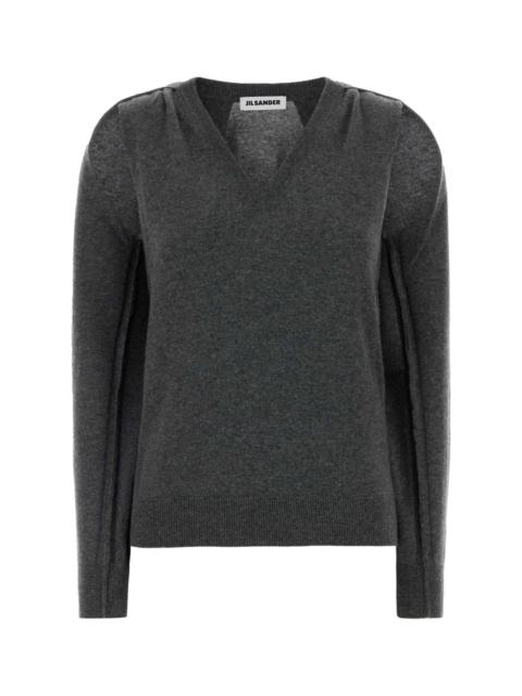 Jil Sander Jil Sander Women Dark Grey Cashmere Sweater