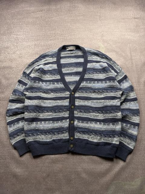 Other Designers Vintage 90s 3D Coogi Style Cable Knit Cardigan Sweater