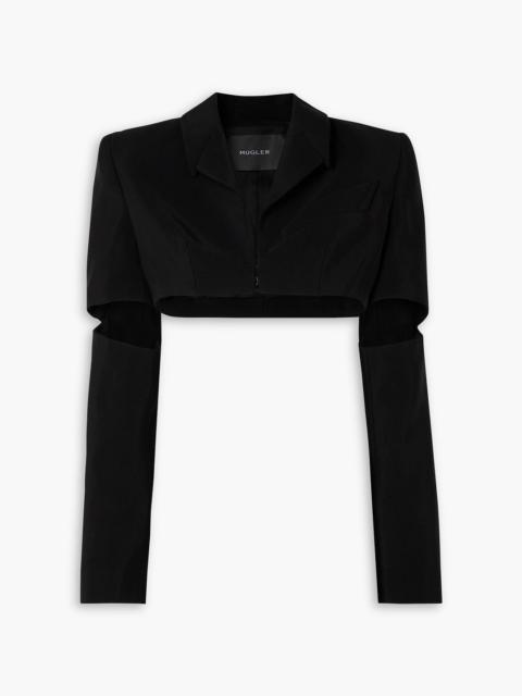 MUGLER Cropped cutout twill blazer