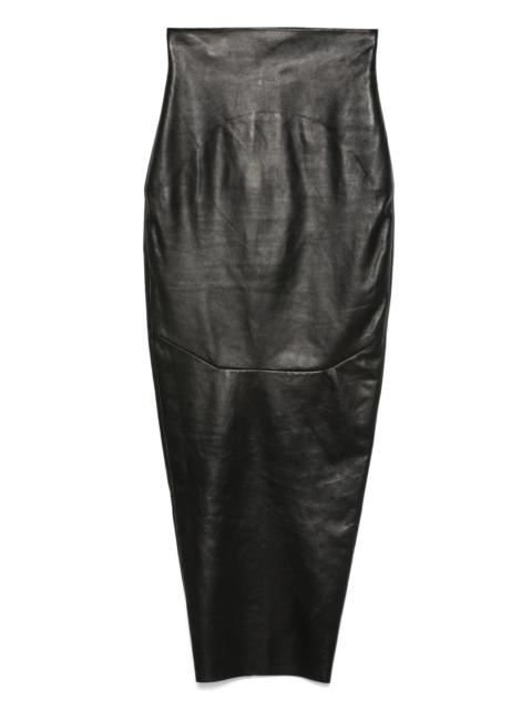 Rick Owens leather maxi skirt
