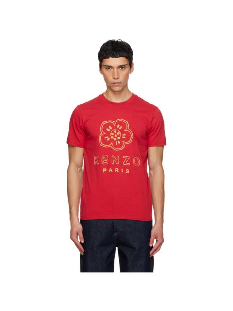 KENZO Red Kenzo Paris 'Boke Flower' Embroidered T-shirt