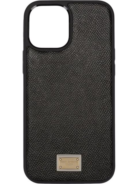 Dolce & Gabbana logo plate calfskin iPhone 12 Pro case