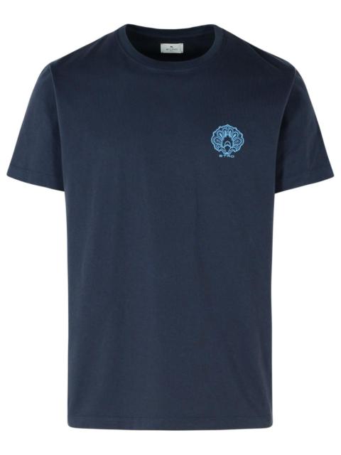 Etro Blue Cotton T-Shirt Men
