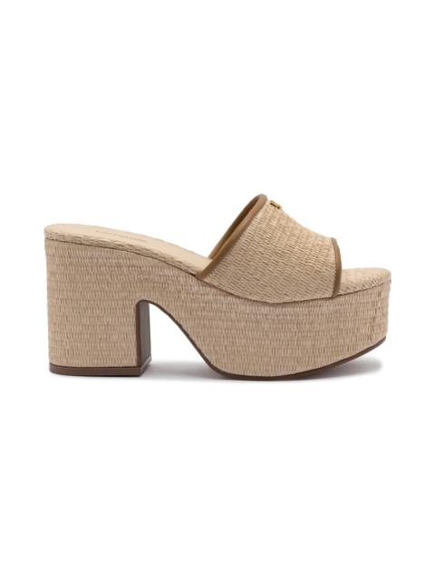 Larroude - Larroude Miso Platform Sandal In Natural Raffia