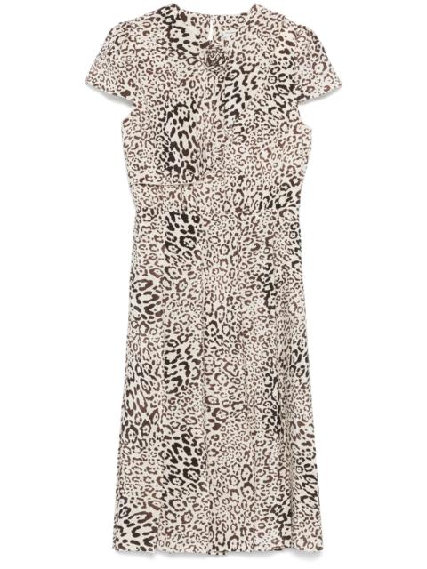 Alessandra Rich leopard-print pleated midi dress