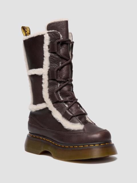 Dr. Martens BUZZ LACE WL Faux Fur Lined Grizzly Leather Lace Up Boots