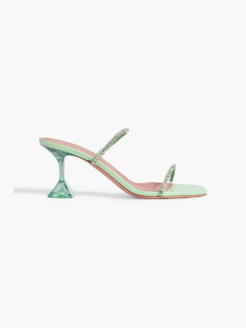 Amina Muaddi Gilda 70 crystal-embellished PVC and leather mules